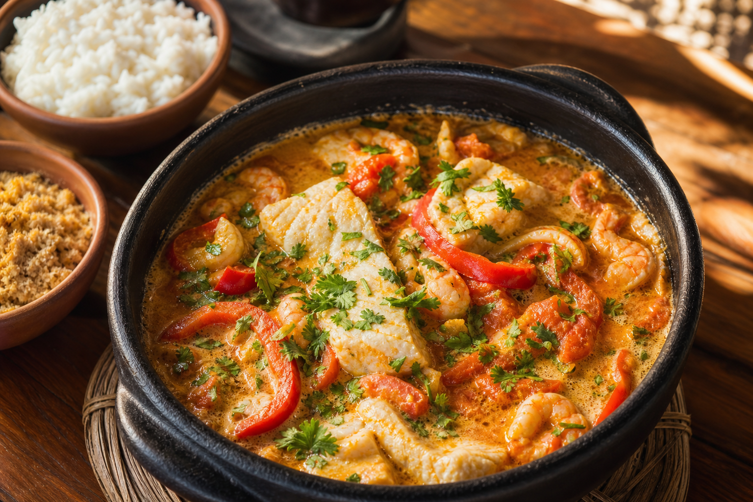 Moqueca de peixe e frutos do mar
